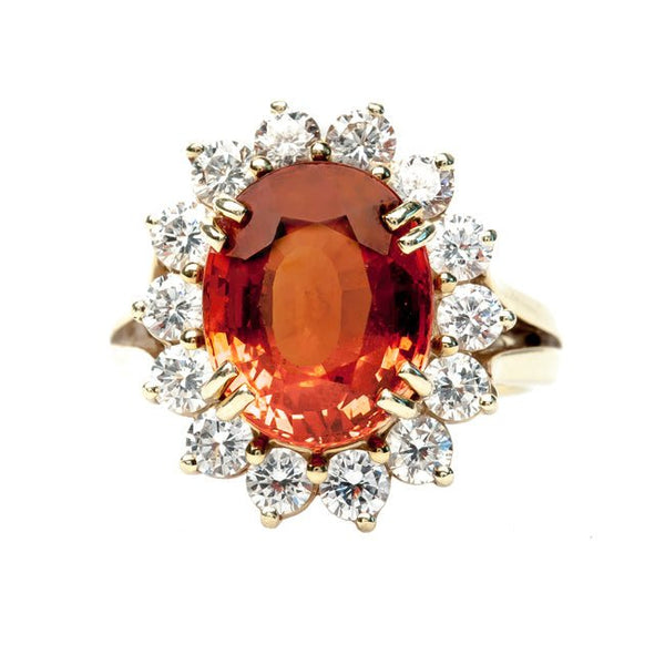 Orange Garnet 18K Yellow Gold and Diamond Cocktail Ring | Squaw Valley from Trumpet & Horn