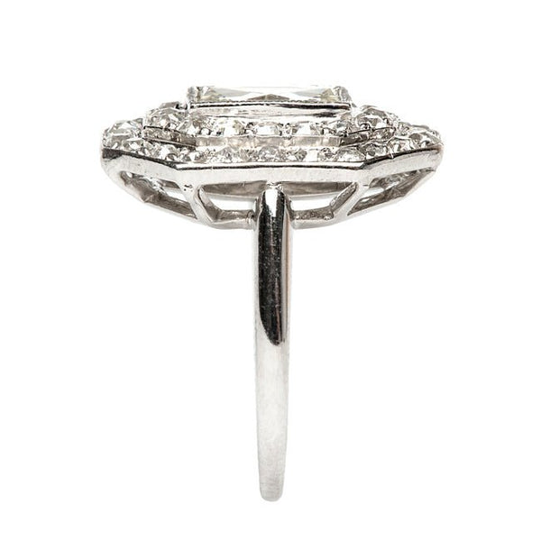Vintage Diamond Halo Art Deco Engagement Ring