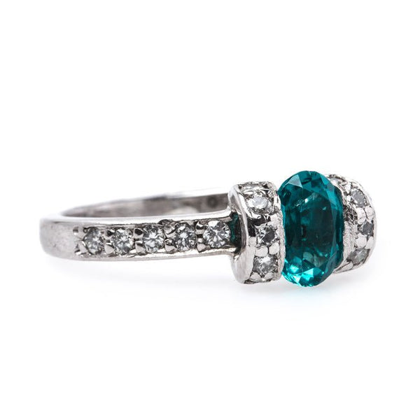 Unique Modern Era Tourmaline Platinum Engagement Ring | Steamboat Springs from Trumpet & Horn