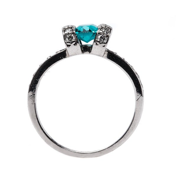 Unique Modern Era Tourmaline Platinum Engagement Ring | Steamboat Springs from Trumpet & Horn