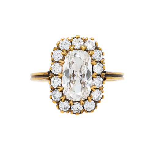 Stunning Elongated Cushion Diamond Halo Engagement Ring | Terrace Park