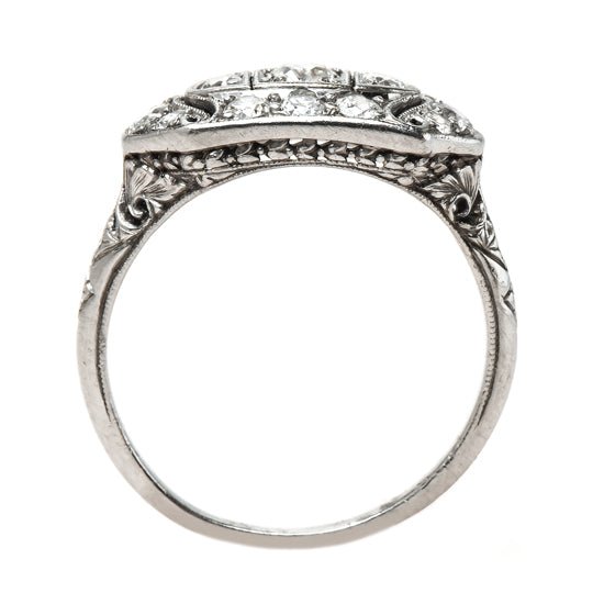 Beautifully Crafted Edwardian Era Platinum and Diamond Engagement Ring | Thacher from Trumpet & Horn