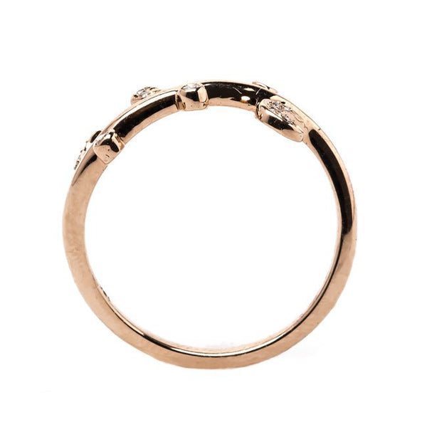 Vintage Inspired 18K Rose Gold Ring with Diamond Accents | Van Gogh from Trumpet & Horn