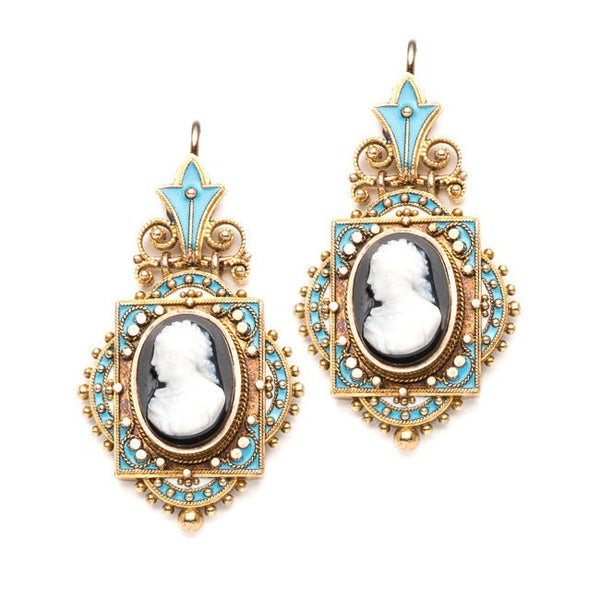 victorian cameo earrings