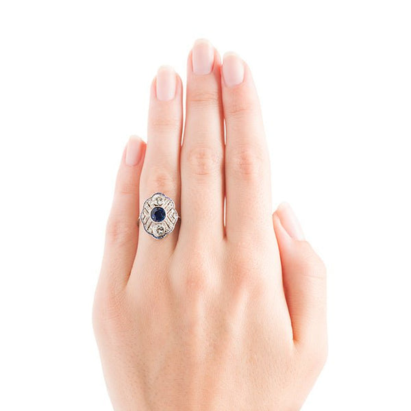 Edwardian Diamond & Sapphire Engagement Ring