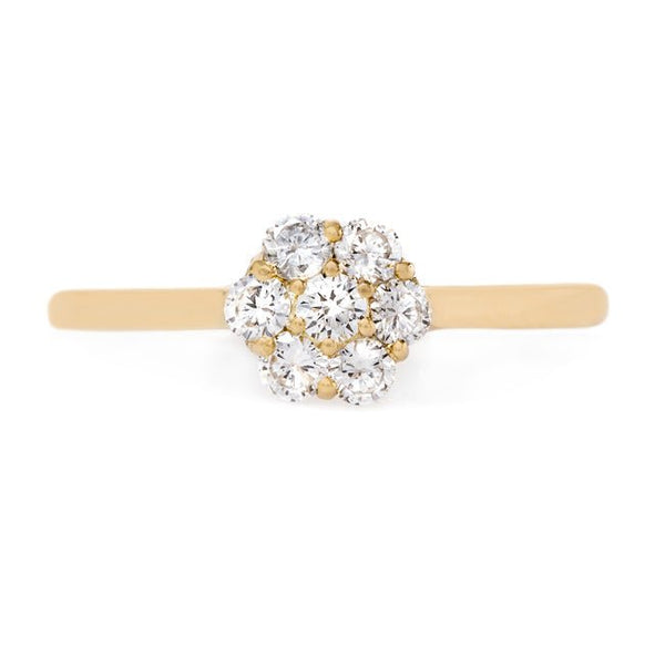 Adorable Modern Era Diamond Flower Ring | Viewpoint from Trumpet & Horn
