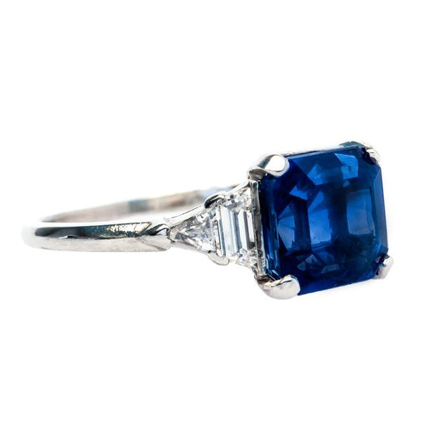 Vintage Art Deco sapphire and diamond engagement ring from Trumpet & Horn