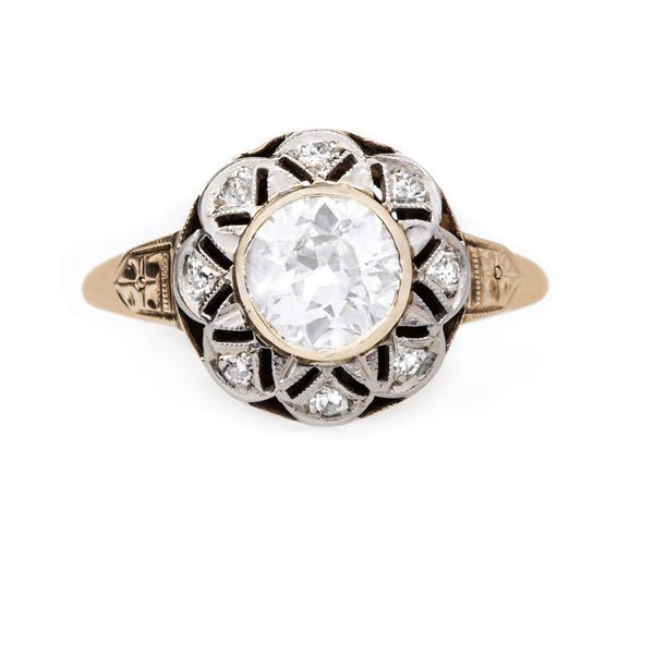 Bezel Set Art Nouveau Ring with Snowflake Motif | Chesterhill from Trumpet & Horn