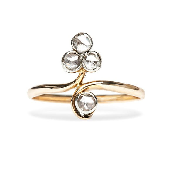 Shore Ridge Vintage Georgian Gold Flower Diamond Engagement Ring from Trumpet & Horn
