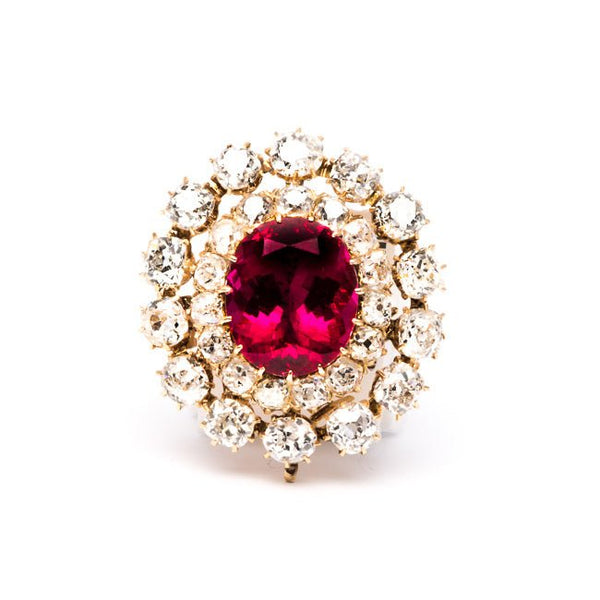 ruby rubelite diamond pendant