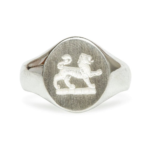 Sterling Silver Lion Crest Ring