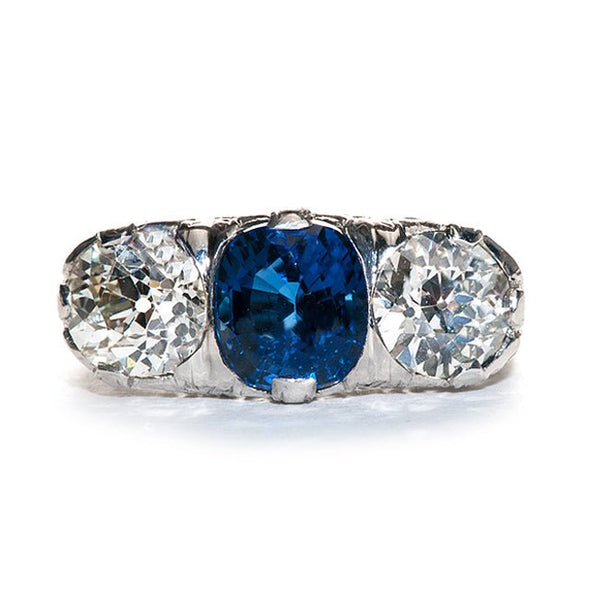 Vintage Sapphire and Diamond Ring | Vintage Edwardian Ring | Burlington from Trumpet & Horn