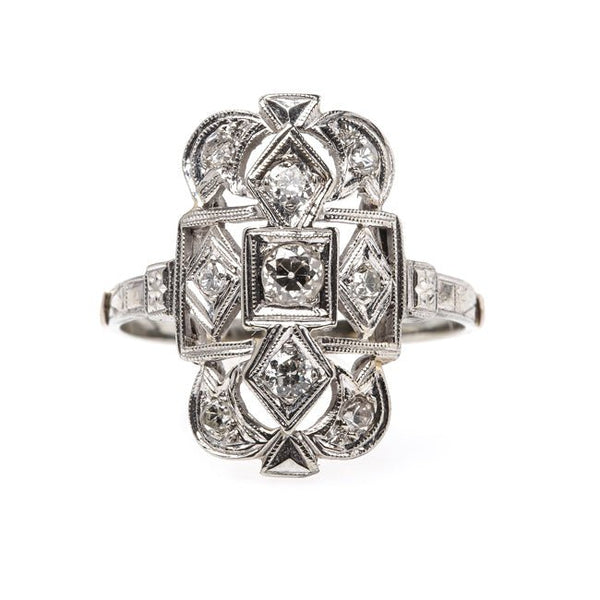 Timeless Navette Style Engagement Ring with Old European Cut Diamonds | Pembrook from Trumpet & Horn