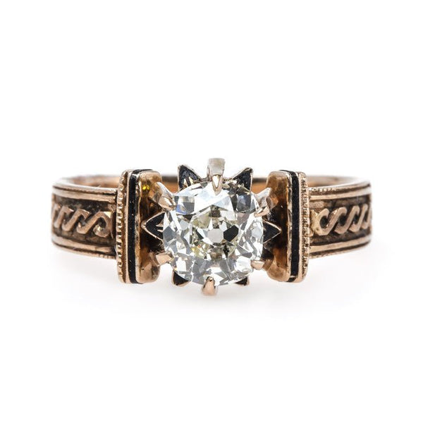 Early Victorian Era Solitaire Engagement Ring with Starburst Design | Marrakech from Trumpet & Horn