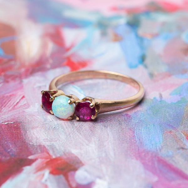 Victorian Opal and Ruby Ring | Wentworth from Trumpet & Horn