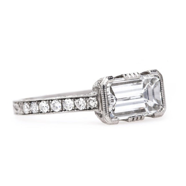  Art Deco Style East West Diamond Wedding Ring | White Oaks from Trumpet & Horn 