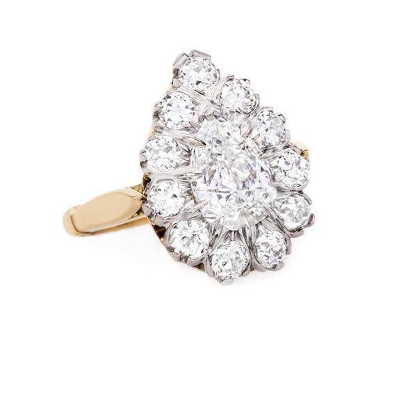 Meticulously Handcrafted Pear Shaped Diamond Ring with Halo | Wynnewood from Trumpet & Horn