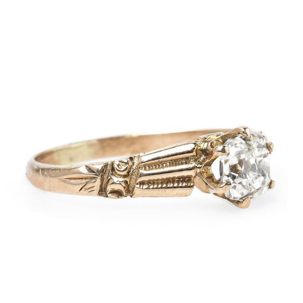 Victorian Era Solitaire Engagement Ring with Old Mine Brilliant Cut Diamond | Yale from Trumpet & Horn