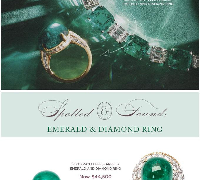 Spotted & Found: Emerald & Diamond Ring