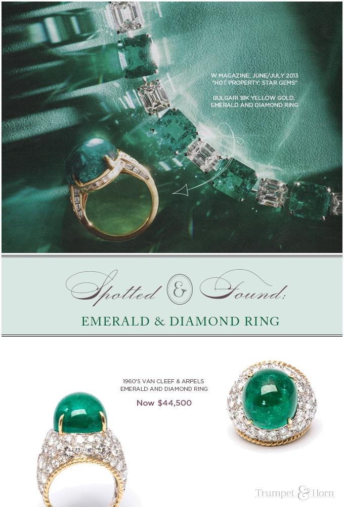 Spotted & Found: Emerald & Diamond Ring