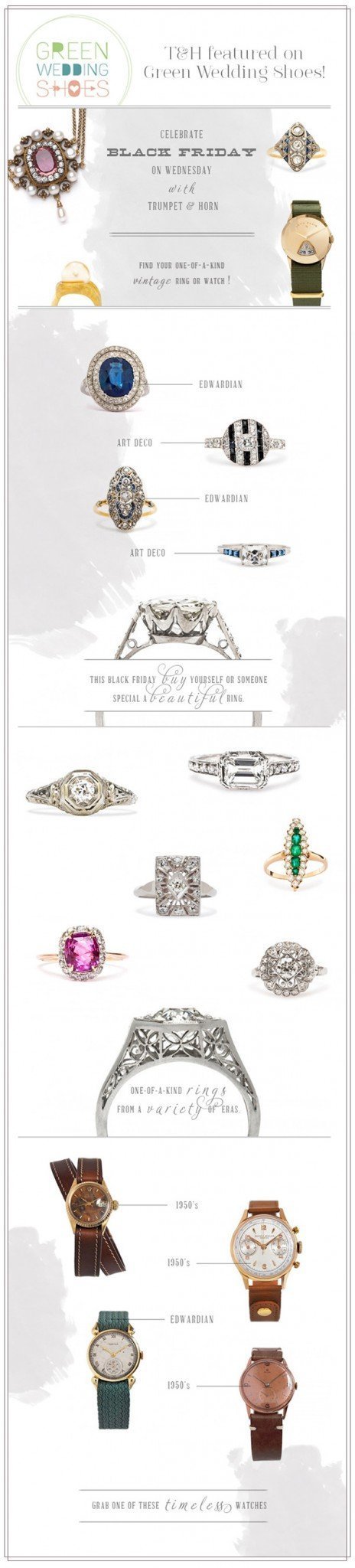 T&H Featured on Green Wedding Shoes!
