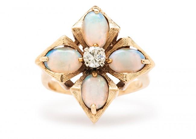 Friday Favorite: Mayflower Opal and Diamond Cocktail Ring