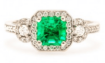 Vintage in Color: Radiant Engagement Rings with Colored Gemstones
