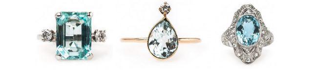 3 Vintage Aquamarine Engagement Rings We Love