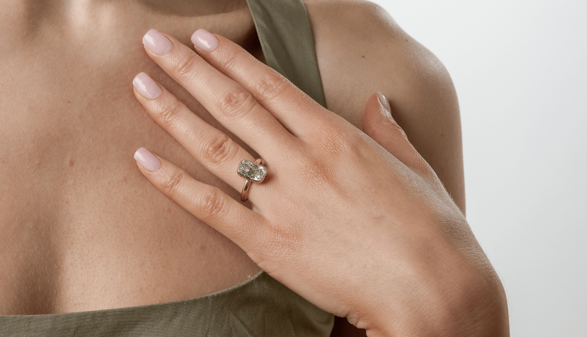 Old mine cut diamond engagement ring