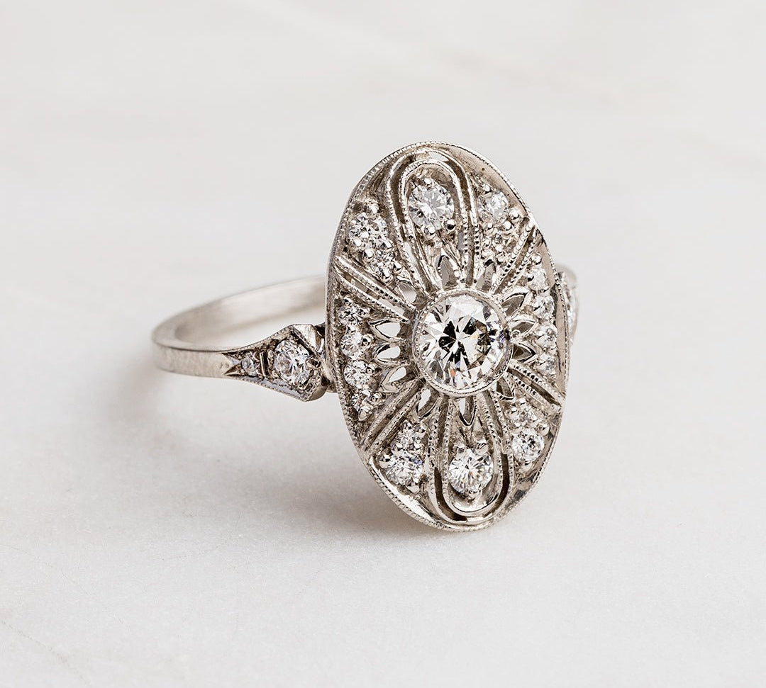 Peachtree | Edwardian Vintage Inspired Antique Vintage Engagement Ring