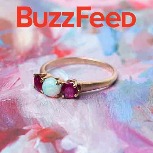 Buzzfeed Features Trumpet & Horn: Colorful Engagement Rings