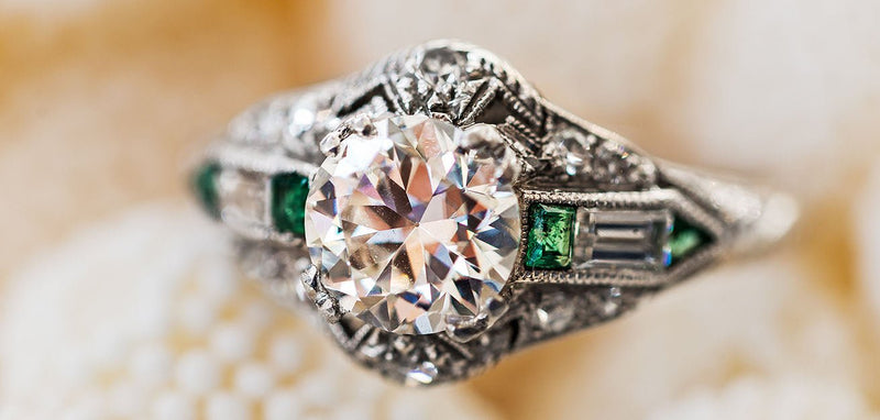 vintage emerald engagement rings