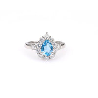 1.01 Carat Aquamarine and Diamond Platinum Cluster Ring