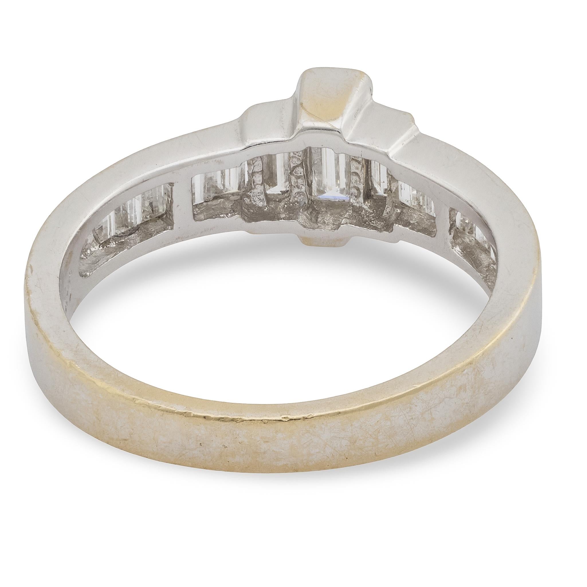 Vintage diamond 18k white gold wedding ring