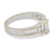 Vintage diamond 18k white gold wedding ring