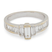 Vintage diamond 18k white gold wedding ring
