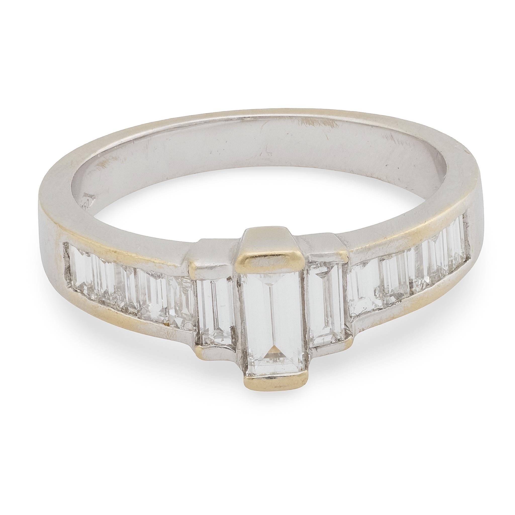 Vintage diamond 18k white gold wedding ring