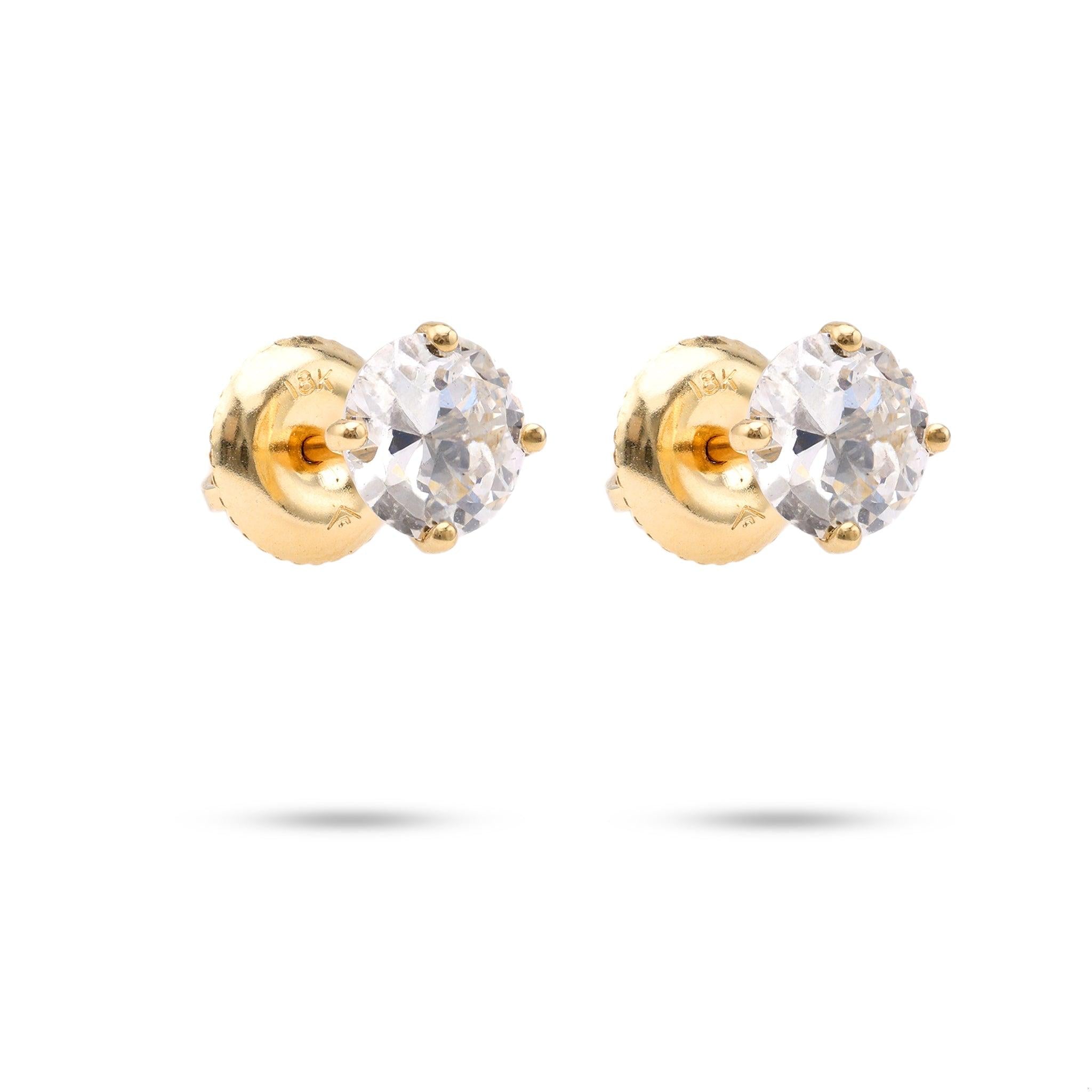 Gold vinyls stud earrings kalyan jewellers