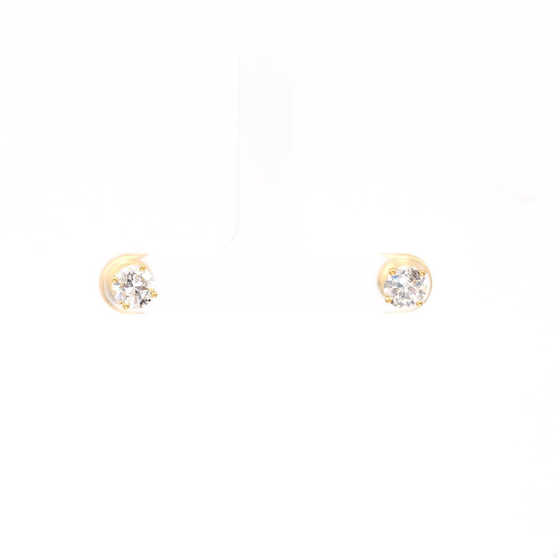 1.32 Carat Total Weight Diamond 18k Yellow Gold Stud Earrings