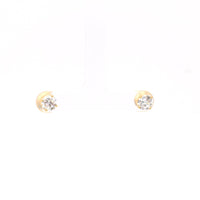 1.32 Carat Total Weight Diamond 18k Yellow Gold Stud Earrings