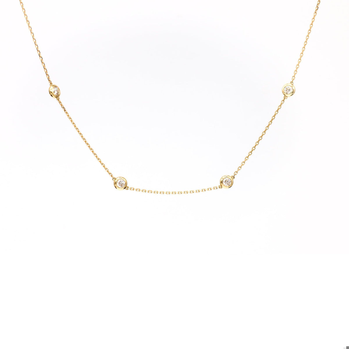 14k Yellow Gold Diamonds By The Yard Necklace