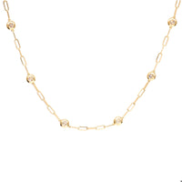 14k Yellow Gold Diamonds By The Yard Paperclip Necklace