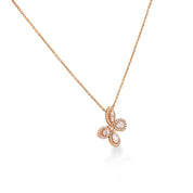 Lugano rose cut diamond 18K rose gold butterfly necklace