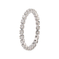 Sweet Mid Century French diamond 18k white gold eternity band