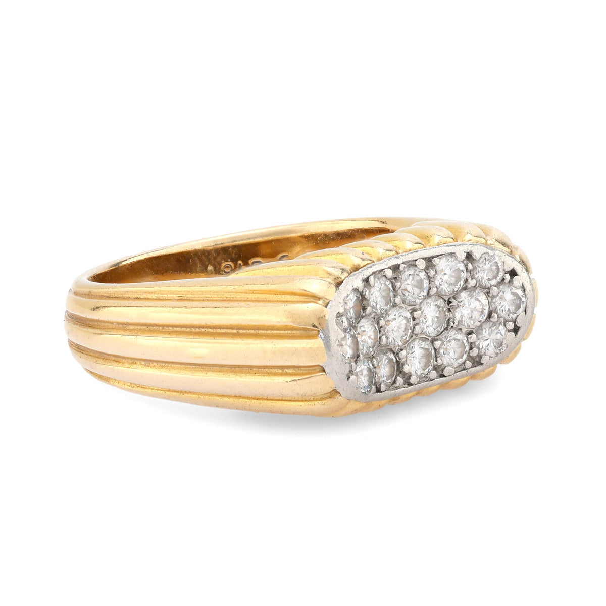 Oscar Heyman diamond 18k yellow gold ring