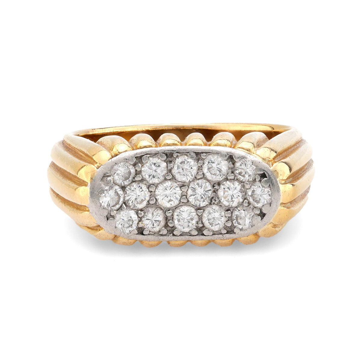 Oscar Heyman diamond 18k yellow gold ring