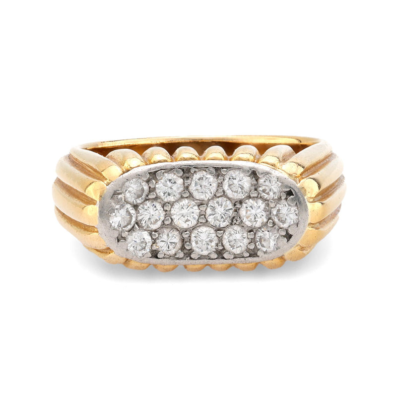 Oscar Heyman diamond 18k yellow gold ring