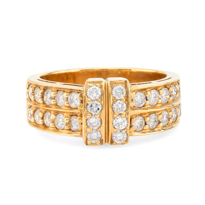 Vintage diamond 18k yellow gold ring