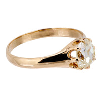 Victorian GIA 1 carat diamond 14k rose gold engagement ring