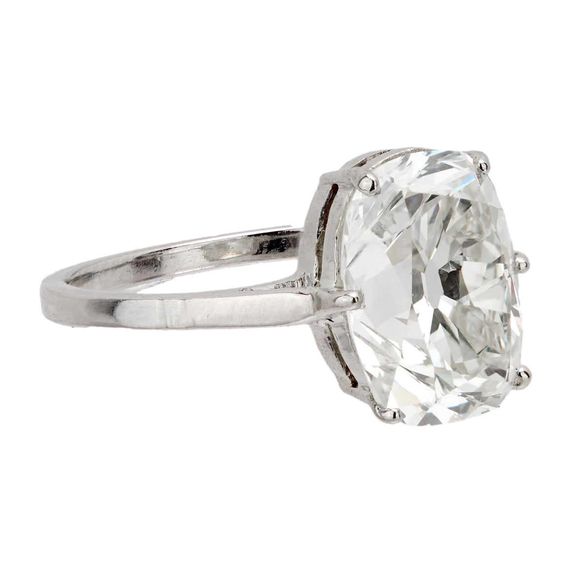 GIA 3.18 carat old mine cut diamond platinum engagement ring